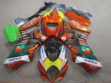 Affordable 2007-2008 Orange Yellow Monster Suzuki GSXR1000 Motorcycle Fairing Kits