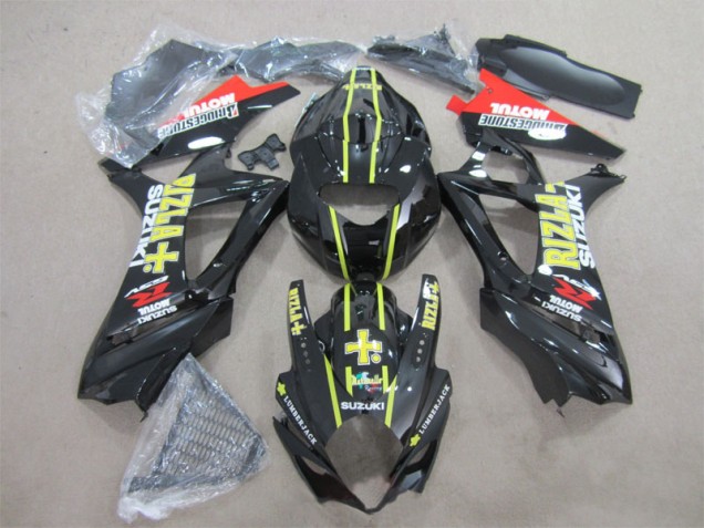 Affordable 2007-2008 Black Yellow Rizla Suzuki GSXR1000 Bike Fairings