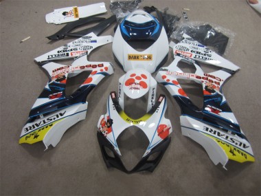 Affordable 2007-2008 White Blue Dark Dog Suzuki GSXR1000 Bike Fairing