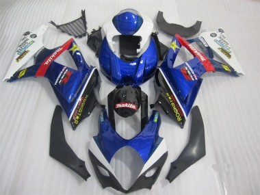 Affordable 2007-2008 Blue Black Rockstar Suzuki GSXR1000 Bike Fairings