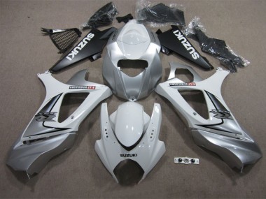 Affordable 2007-2008 White Suzuki GSXR1000 Replacement Motorcycle Fairings