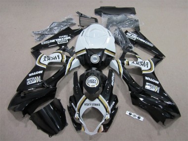 Affordable 2007-2008 Black Lucky Strike White Motul Suzuki GSXR1000 Bike Fairing Kit