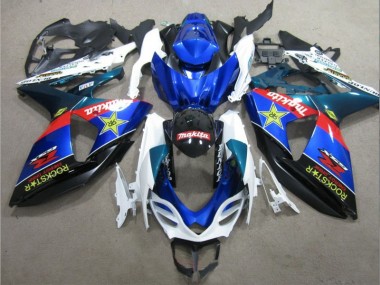 Affordable 2009-2016 Blue White Rockstar Suzuki GSXR1000 Bike Fairing