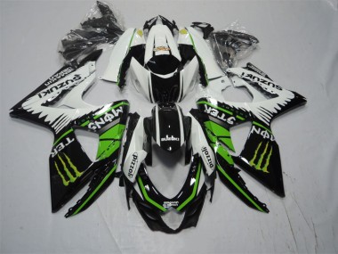 Affordable 2009-2016 Black White Green Monster Pizzoli Suzuki GSXR1000 Moto Fairings