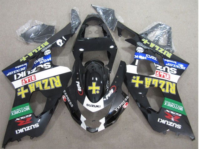 Affordable 2004-2005 Black Yellow Rizla Suzuki GSXR600 Moto Fairings