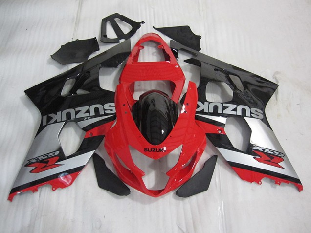 Affordable 2004-2005 Red Black Silver Suzuki GSXR600 Motorcyle Fairings