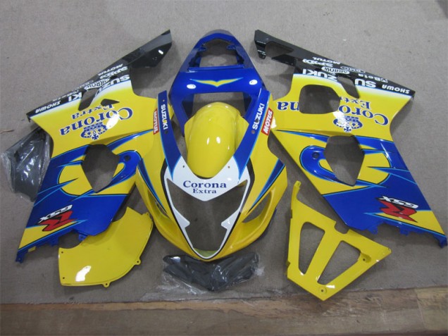 Affordable 2004-2005 Yellow Blue Corona Extra Suzuki GSXR600 Motorcycle Fairings