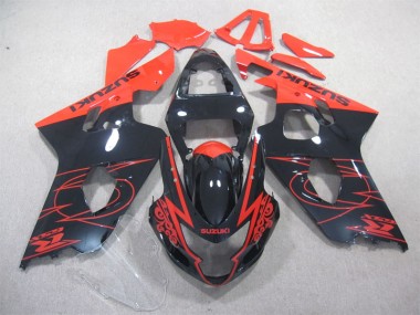 Affordable 2004-2005 Black Red Suzuki GSXR600 Bike Fairings