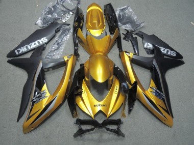 Affordable 2008-2010 Black Gold Suzuki GSXR600 Motor Bike Fairings