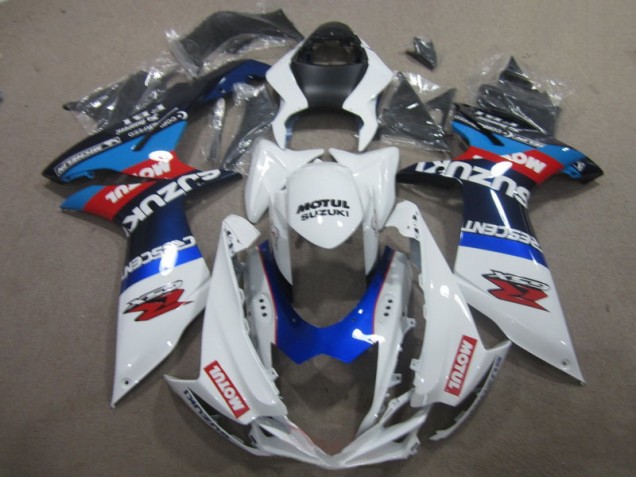 Affordable 2011-2021 White Blue Motul Suzuki GSXR600 Moto Fairings