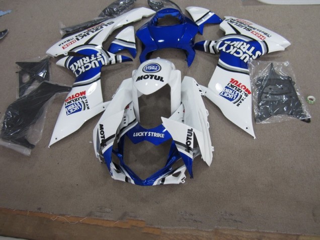 Affordable 2011-2021 Blue White Lucky Strike Motul Suzuki GSXR600 Motorcycle Fairings Kit