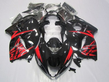 Affordable 1996-2007 Black Red Suzuki GSXR1300 Hayabusa Motorbike Fairing Kits