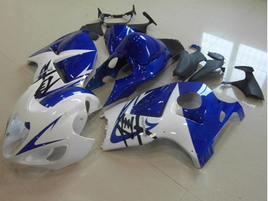 Affordable 1996-2007 Blue White Suzuki GSXR1300 Hayabusa Moto Fairings