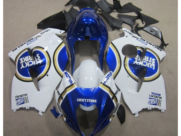 Affordable 1996-2007 Blue Motul White Lucky Strike Suzuki GSXR1300 Hayabusa Motorcycle Replacement Fairings