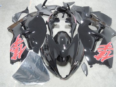 Affordable 1996-2007 Black Red Decal Suzuki GSXR1300 Hayabusa Motorcycle Fairings Kit