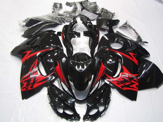 Affordable 2008-2019 Black Red Suzuki GSXR1300 Hayabusa Bike Fairing Kit