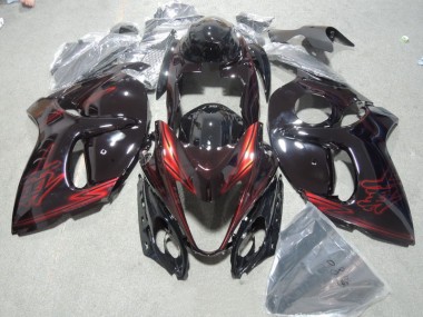 Affordable 2008-2019 Black Red Suzuki GSXR1300 Hayabusa Motor Fairings