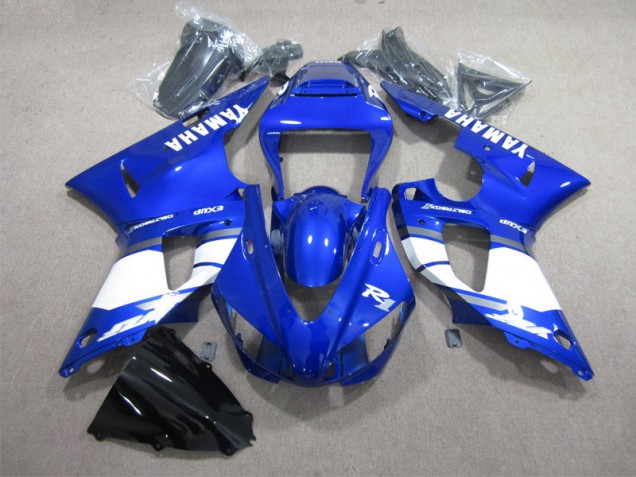 Affordable 1998-1999 Blue White Decal Yamaha YZF R1 Moto Fairings