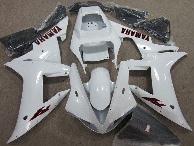 Affordable 2002-2003 White Black Yamaha YZF R1 Motorcycle Fairing Kit