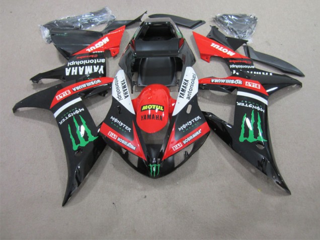 Affordable 2002-2003 Black Red Motul Yamaha YZF R1 Bike Fairings