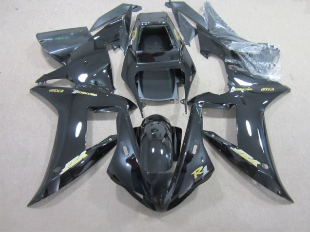 Affordable 2002-2003 Black with Gold Decal Yamaha YZF R1 Motorbike Fairing