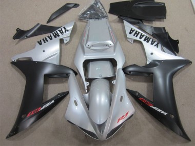 Affordable 2002-2003 Silver Black Yamaha YZF R1 Motorcycle Replacement Fairings