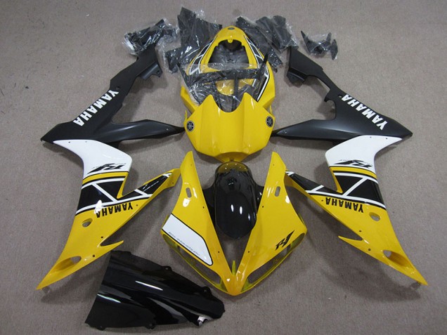 Affordable 2004-2006 Yellow White Black Yamaha YZF R1 Replacement Motorcycle Fairings