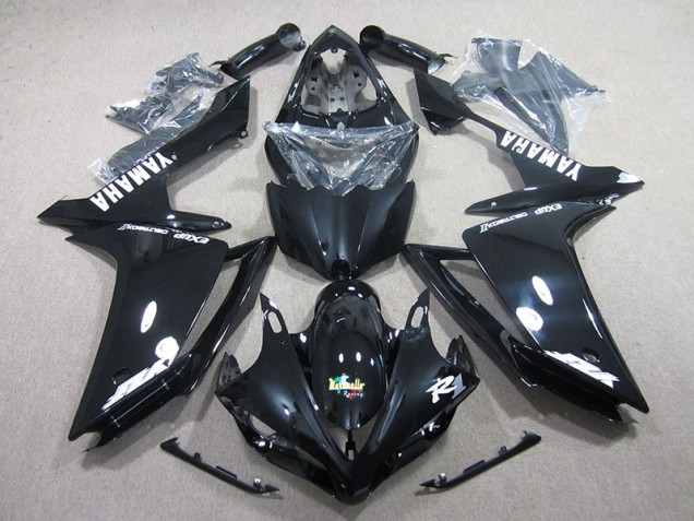 Affordable 2007-2008 Black White Decal Yamaha YZF R1 Motorcycle Fairing Kits