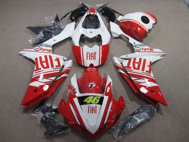 Affordable 2007-2008 Red White Fiat 46 Yamaha YZF R1 Motor Bike Fairings