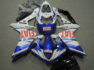 Affordable 2007-2008 Blue White Red Fiat Yamaha YZF R1 Motorcycle Replacement Fairings