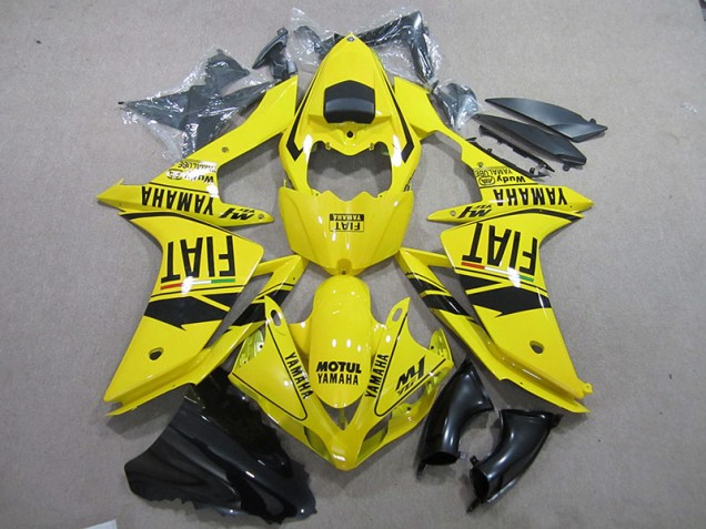 Affordable 2007-2008 Yellow Black Motul Fiat Yamaha YZF R1 Motorcycle Fairing