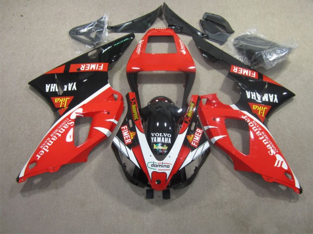 Affordable 2009-2011 Red Black White Santander Yamaha YZF R1 Motorcycle Fairing Kit