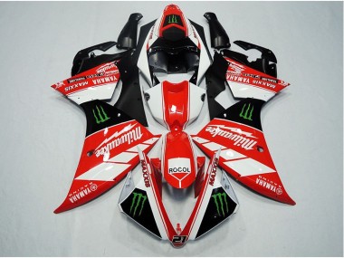 Affordable 2012-2014 Red White Rocol Yamaha YZF R1 Replacement Motorcycle Fairings