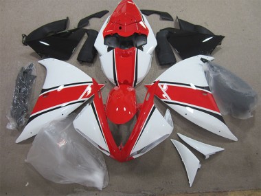 Affordable 2012-2014 Red White Yamaha YZF R1 Bike Fairing Kit