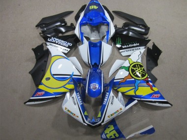 Affordable 2012-2014 Blue White Yellow 46 Yamaha YZF R1 Motorcycle Replacement Fairings