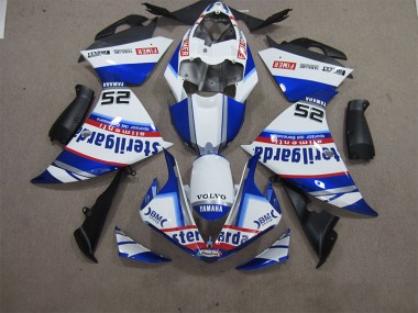 Affordable 2012-2014 White Blue Volvo Sterilgarda 25 Yamaha YZF R1 Motorcycle Fairings Kit