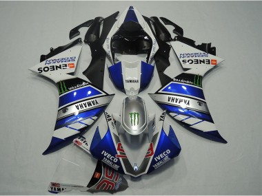 Affordable 2012-2014 Blue White IVECO Yamaha YZF R1 Motorcylce Fairings