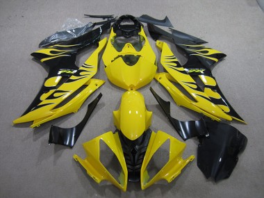 Affordable 2008-2016 Yellow Black Flame Yamaha YZF R6 Motor Bike Fairings